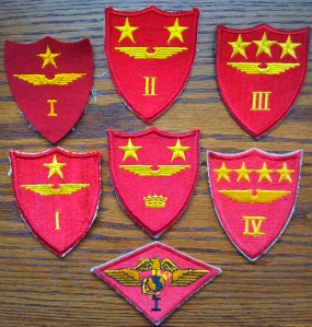 Marine Air Wing Patch variants. One of these is a felt patch.
